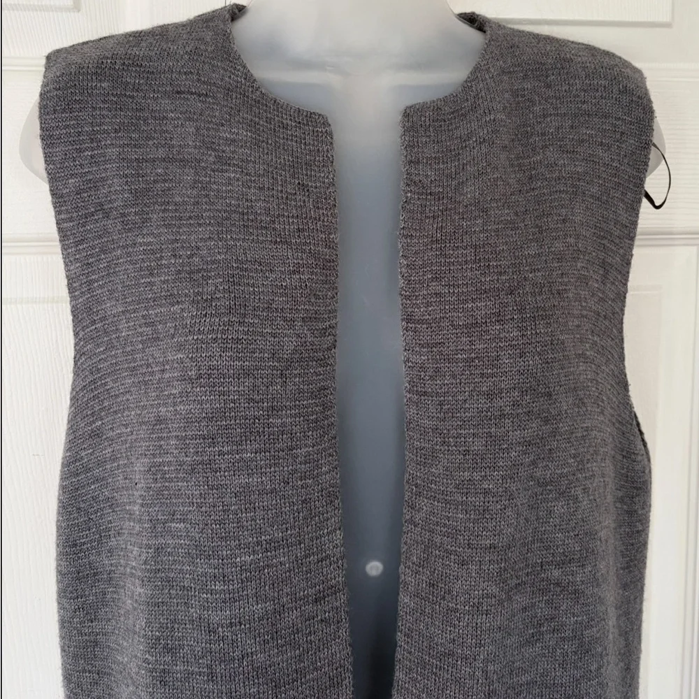 COCOGIO Made In Italy Gray Merino Wool Blend Knit Sweater Vest Size Medium Large